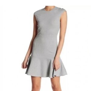 Theory Gray Flounce Hem Mini Dress